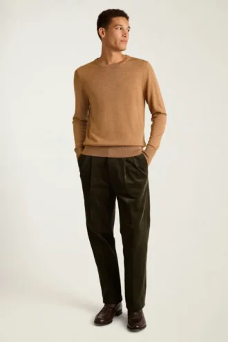 Waschbarer Merino-Pullover mit Rundhalsausschnitt Waschbarer Merino-Pullover mit Rundhalsausschnitt