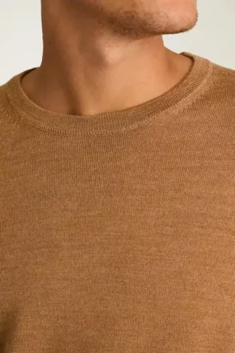 Waschbarer Merino-Pullover mit Rundhalsausschnitt Waschbarer Merino-Pullover mit Rundhalsausschnitt