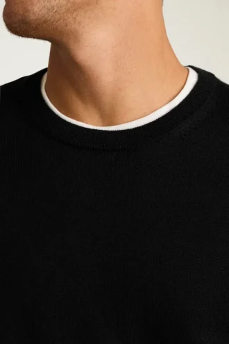 Waschbarer Merino-Pullover mit Rundhalsausschnitt Waschbarer Merino-Pullover mit Rundhalsausschnitt