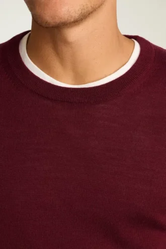 Waschbarer Merino-Pullover mit Rundhalsausschnitt Waschbarer Merino-Pullover mit Rundhalsausschnitt