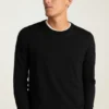Waschbarer Merino-Pullover mit Rundhalsausschnitt Waschbarer Merino-Pullover mit Rundhalsausschnitt
