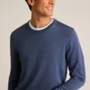 Waschbarer Merino-Pullover mit Rundhalsausschnitt Waschbarer Merino-Pullover mit Rundhalsausschnitt