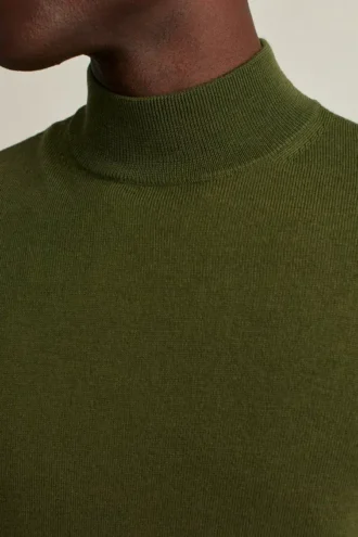 Waschbarer Merino-Pullover mit Stehkragen