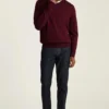 Waschbarer Merino-Pullover mit V-Ausschnitt Waschbarer Merino-Pullover mit V-Ausschnitt