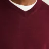 Waschbarer Merino-Pullover mit V-Ausschnitt Waschbarer Merino-Pullover mit V-Ausschnitt