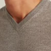 Waschbarer Merino-Pullover mit V-Ausschnitt Waschbarer Merino-Pullover mit V-Ausschnitt