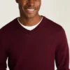 Waschbarer Merino-Pullover mit V-Ausschnitt Waschbarer Merino-Pullover mit V-Ausschnitt