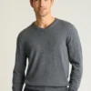 Waschbarer Merino-Pullover mit V-Ausschnitt Waschbarer Merino-Pullover mit V-Ausschnitt