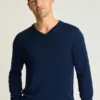 Waschbarer Merino-Pullover mit V-Ausschnitt Waschbarer Merino-Pullover mit V-Ausschnitt