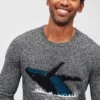 Whale-Pullover mit Rundhalsausschnitt