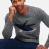 Whale-Pullover mit Rundhalsausschnitt
