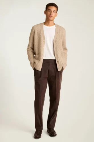 Zopfmuster-Strickjacke für Herren von Bonobos | Merino-Mischung im Heritage-Stil