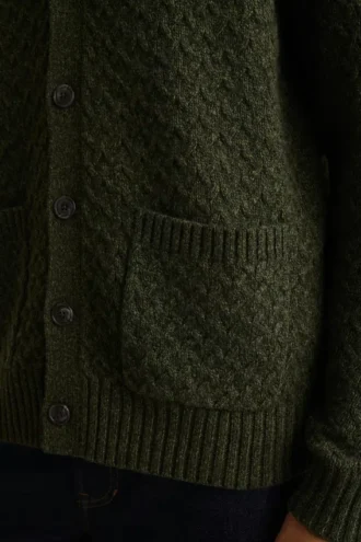 Zopfmuster-Strickjacke für Herren von Bonobos | Merino-Mischung im Heritage-Stil