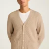 Zopfmuster-Strickjacke für Herren von Bonobos | Merino-Mischung im Heritage-Stil Zopfmuster-Strickjacke für Herren von Bonobos | Merino-Mischung im Heritage-Stil